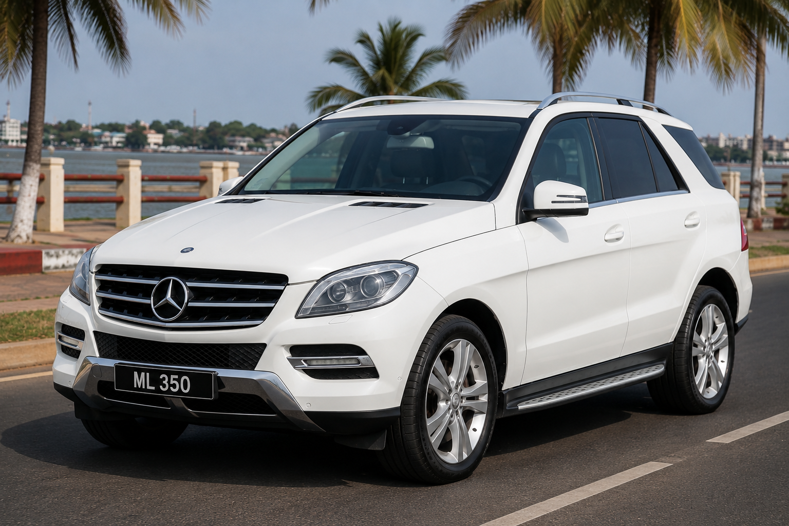 Mercedes ML350 on a Kairo inter-city route between Gambian cities